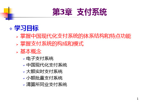 中国现代化支付系统的体系结构和特点功能PPT课件