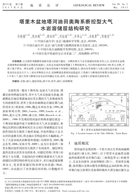 塔里木盆地塔河油田奥陶系断控型大气水岩溶储层结构研究