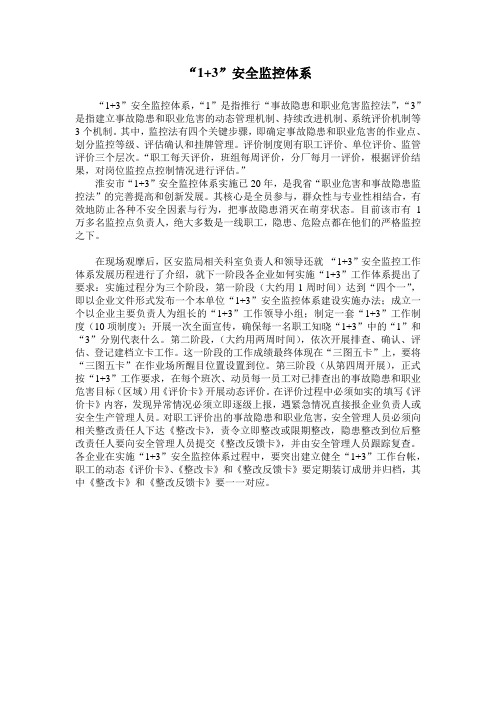 “1+3”安全监控体系