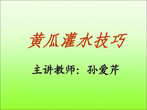 黄瓜灌水技巧.ppt2
