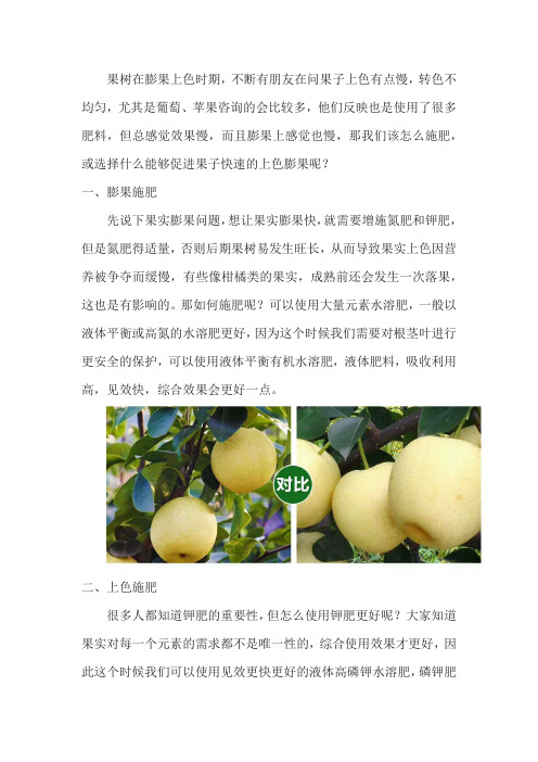 果树膨大增甜肥如何选择