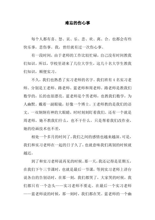 难忘的伤心事