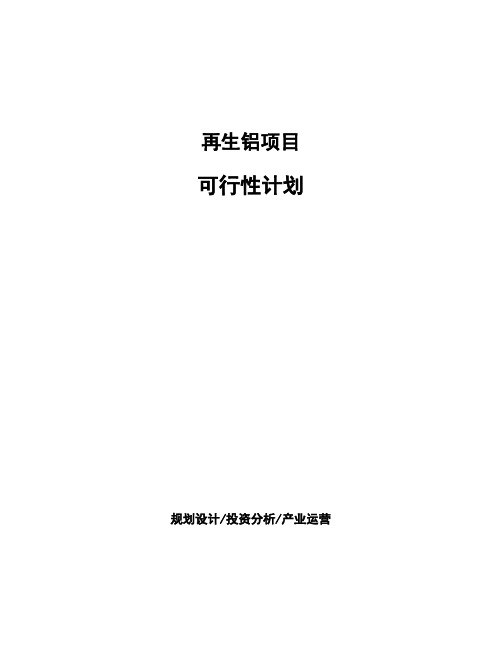 再生铝项目可行性计划