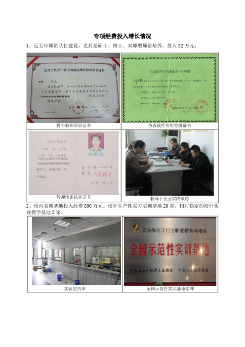 专项经费投入增长情况