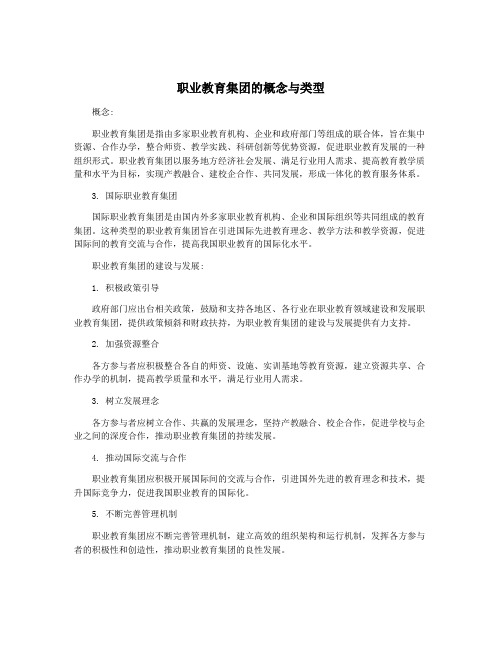 职业教育集团的概念与类型