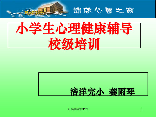 小学心理健康辅导家长会课件ppt课件