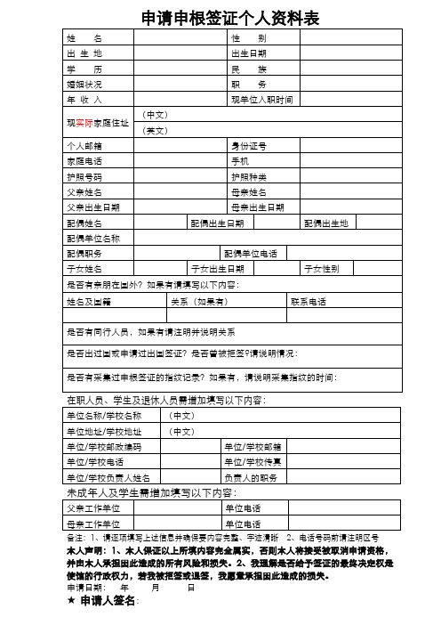 个人资料表