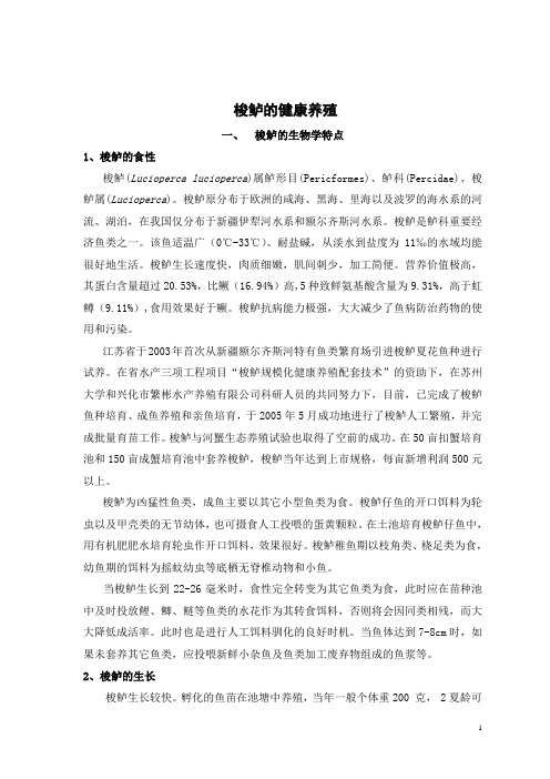 梭鲈健康养殖技术