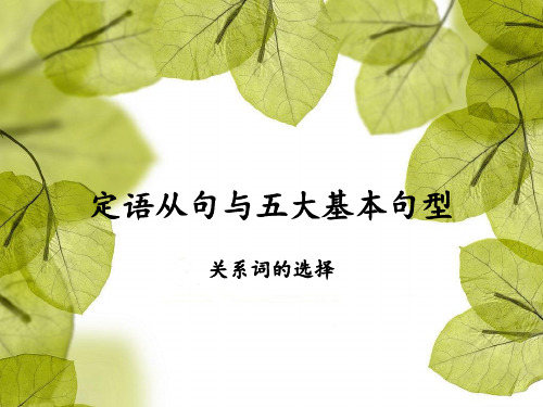 定语从句与五大基本句型 正式