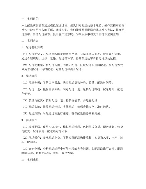 配送的实训报告