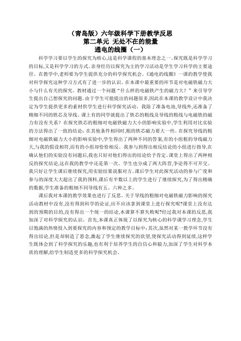 青岛小学科学六下《8通电的线圈(一)》word教案 (3)