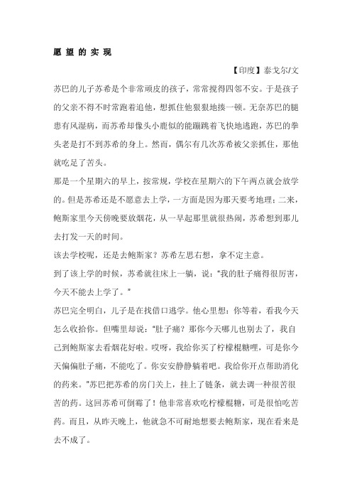 愿 望 的 实 现