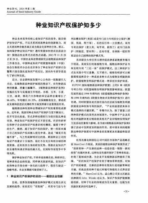 种业知识产权保护知多少