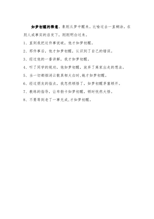 如梦初醒造句