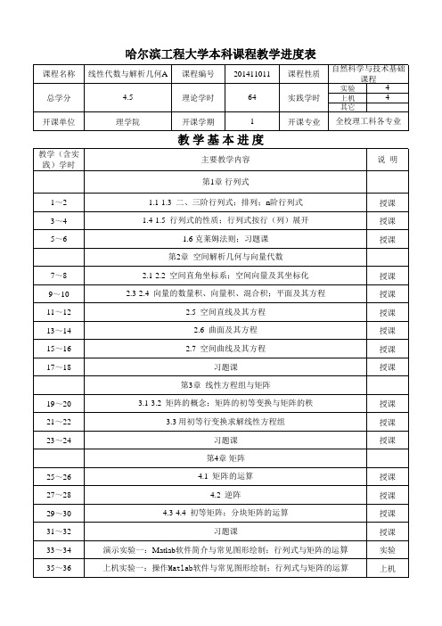 201411011-线性代数与解析几何A-教学进度表