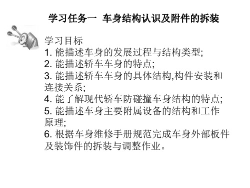 学习任务一车身结构认识及附件的拆装