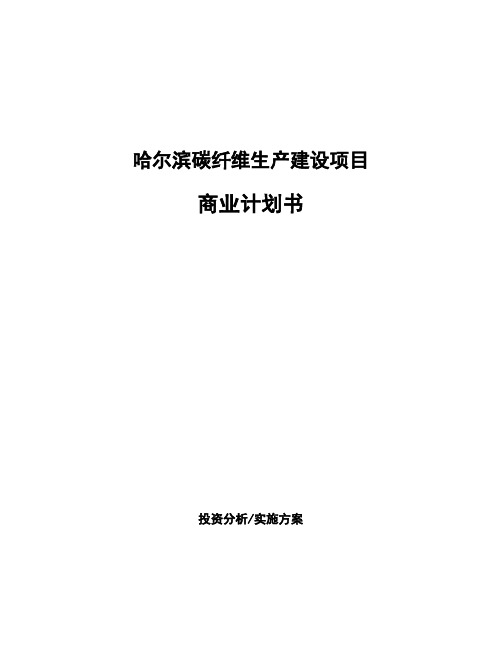 哈尔滨碳纤维生产建设项目商业计划书
