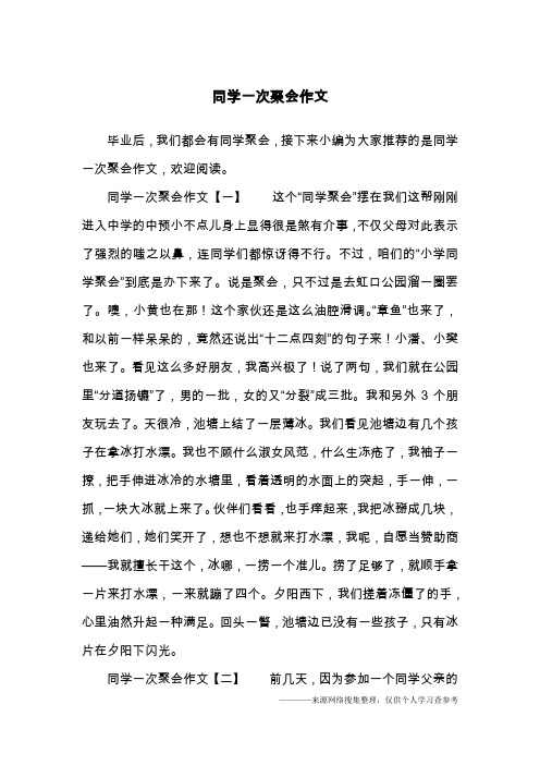 同学一次聚会作文