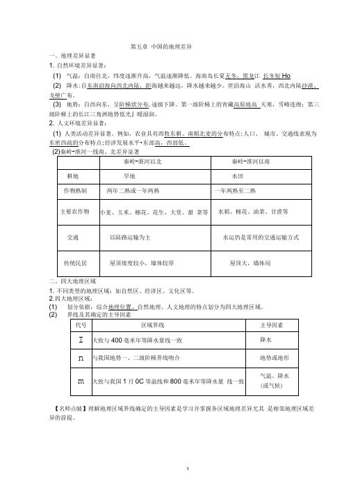 人教版八年级地理下册复习提纲