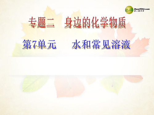 福建省永定县坎市中学中考化学第1轮复习 第7单元 水和常见溶液课件