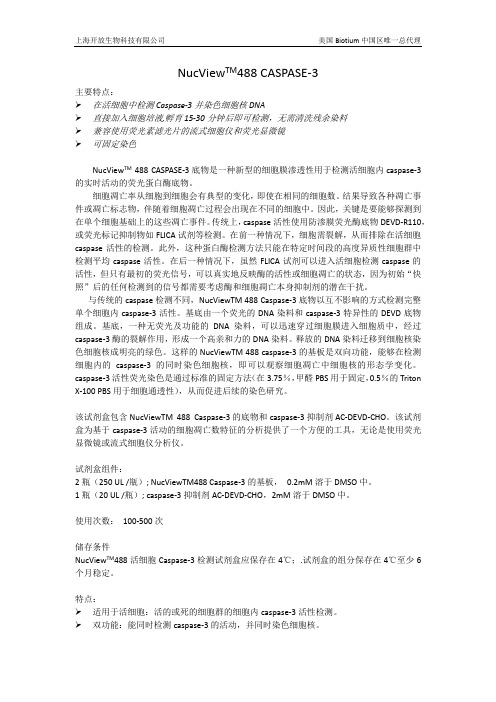 NucView488 caspase-3活性检测双功能试剂盒