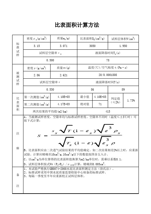 比表面积计算方法OK