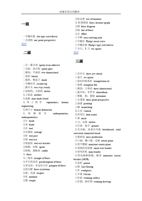 《机械汉英词典》解析