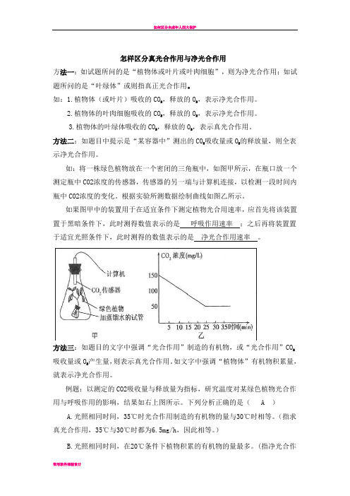 如何区分真光合作用与净光合作用总结 简单易懂