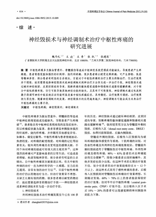 神经毁损术与神经调制术治疗中枢性疼痛的研究进展