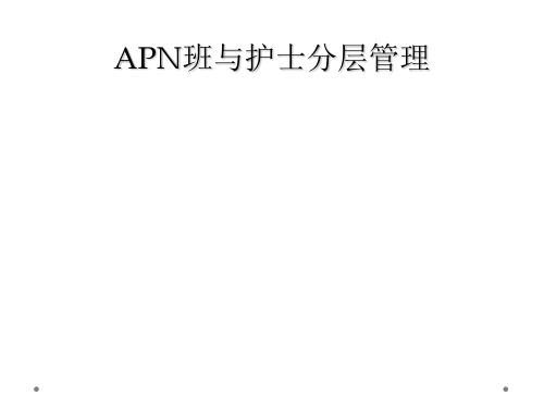 APN班与护士分层管理