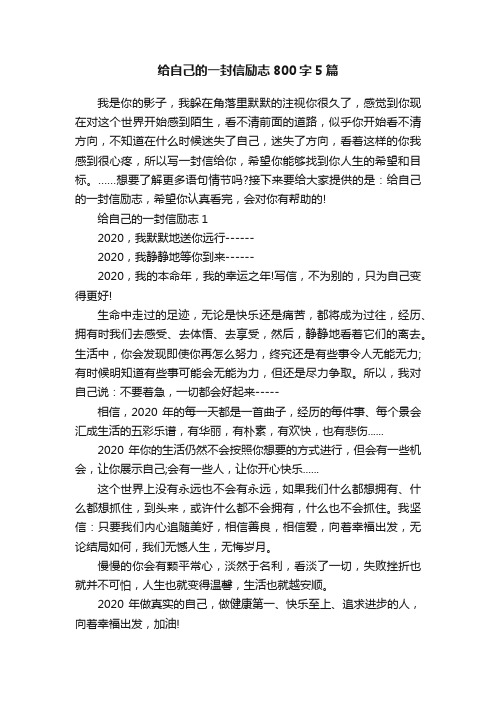 给自己的一封信励志800字5篇