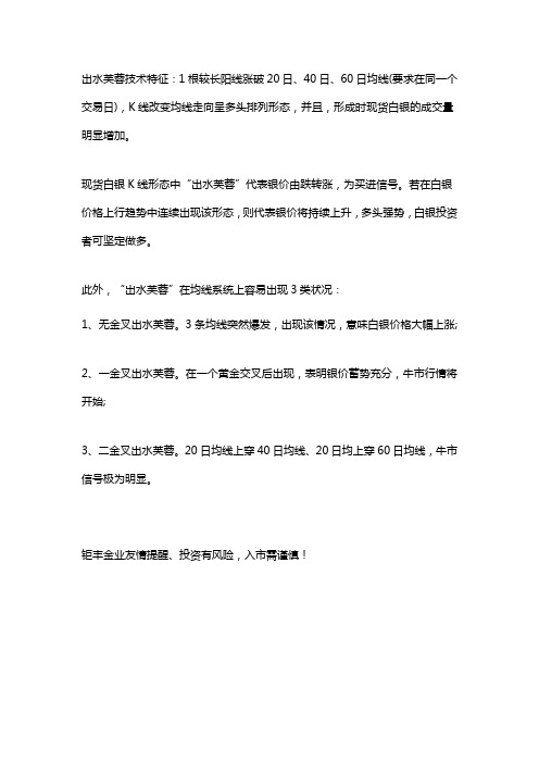 K线图中“出水芙蓉”指的是什么？