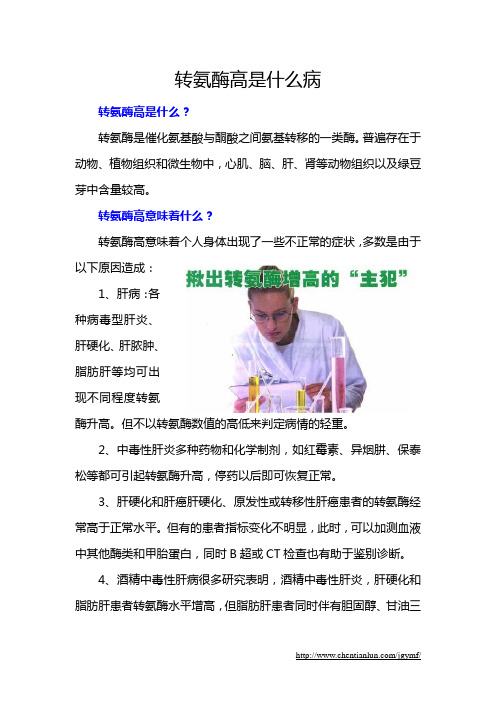 转氨酶高是什么病
