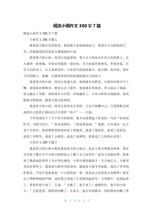 精选小雨作文300字7篇