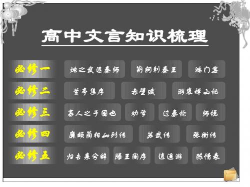 2010届高考语文文言文知识梳理