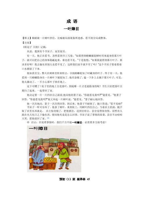 一叶障目
