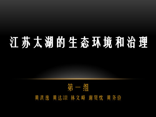 江苏太湖的生态环境和治理