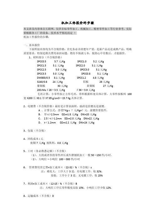 机加工零件的报价步骤