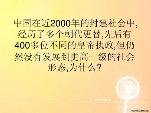 中国没有发展到更高一级的社会形态,为什么