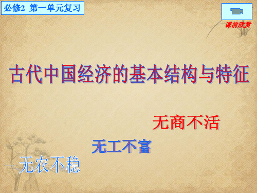 中国古代经济的基本结构和特征PPT课件 人民版
