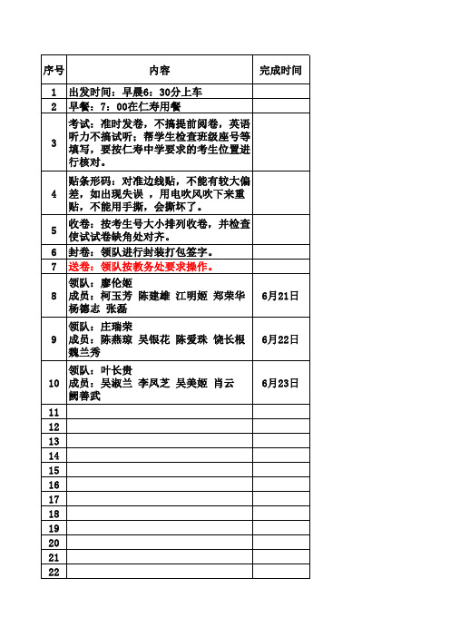 2013-2014期末工作安排