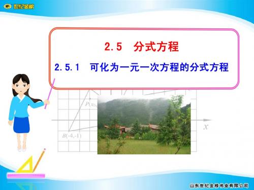 2.5.1  可化为一元一次方程的分式方程