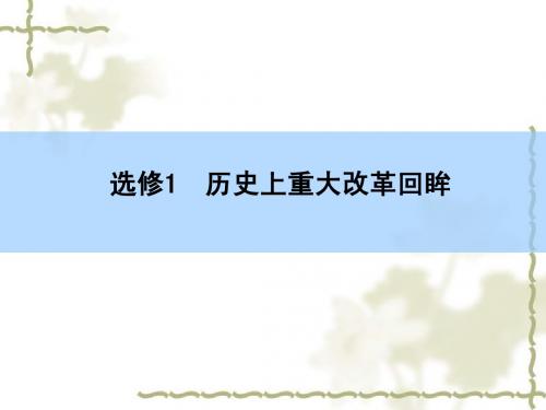 2016高考历史(新课标)一轮全程复习课件：选修1 历史上重大改革回眸 单元小结