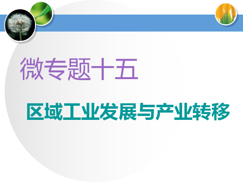 2020高考地理微专题突破课件：15微专题十五 区域工业发展与产业转移