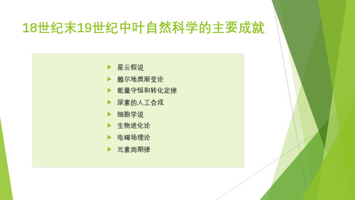 18世纪末19世纪中叶自然科学的主要成就