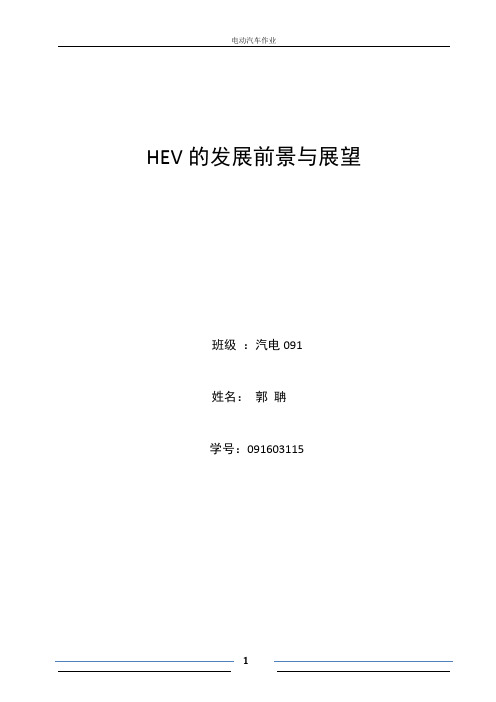 HEV的发展前景与展望