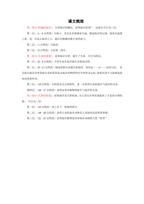 《海洋与生命》课文梳理