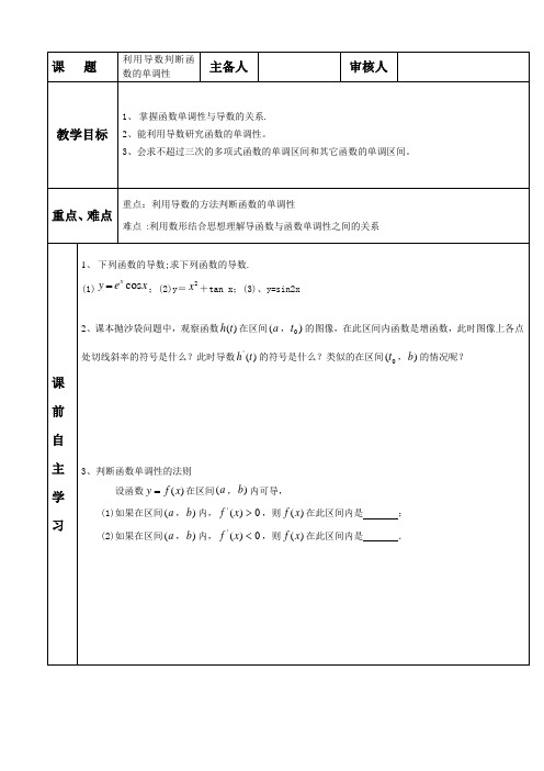 导数的应用求单调区间(2)