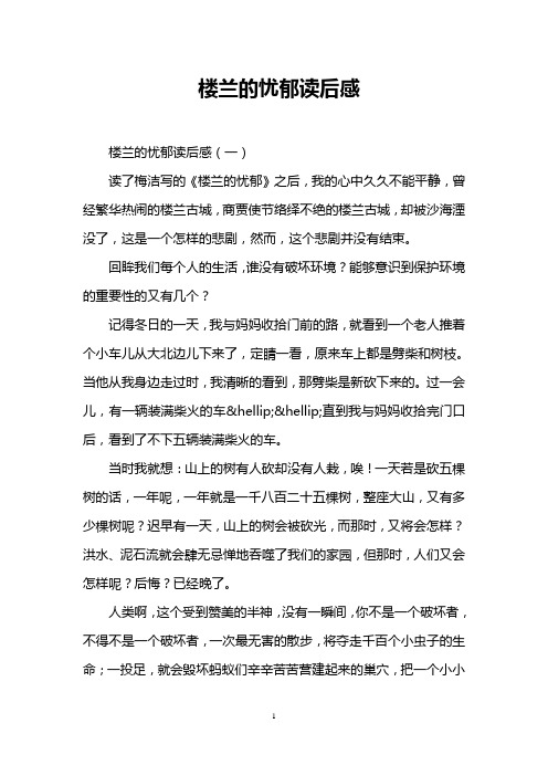 楼兰的忧郁读后感