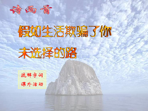 4《诗两首·假如生活欺骗了你·未选择的路》课件